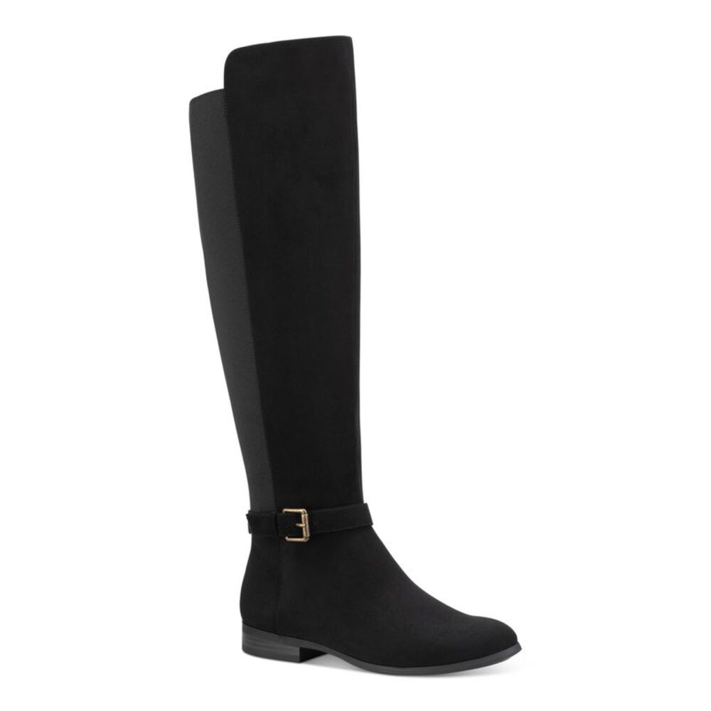 STYLE & COMPANY Womens Black Buckled Strap Kimmball Block Heel Riding Boot 6 M